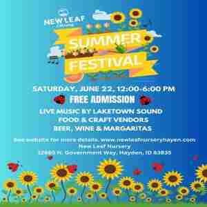 New Leaf Summer Festival in Hayden on 22 Jun