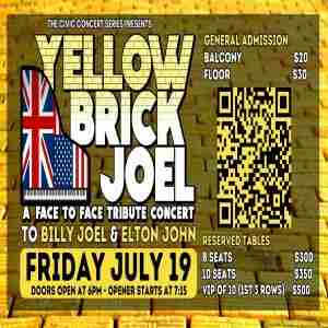 Yellow Brick Joel: A Face to Face Show (Tributes to Billy Joel and Elton John) in La Porte on 19 Jul