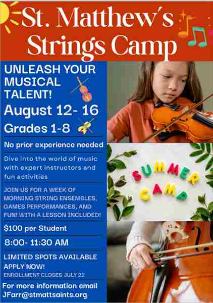 St. Matthew's string summer camp in Kalispell on 12 Aug