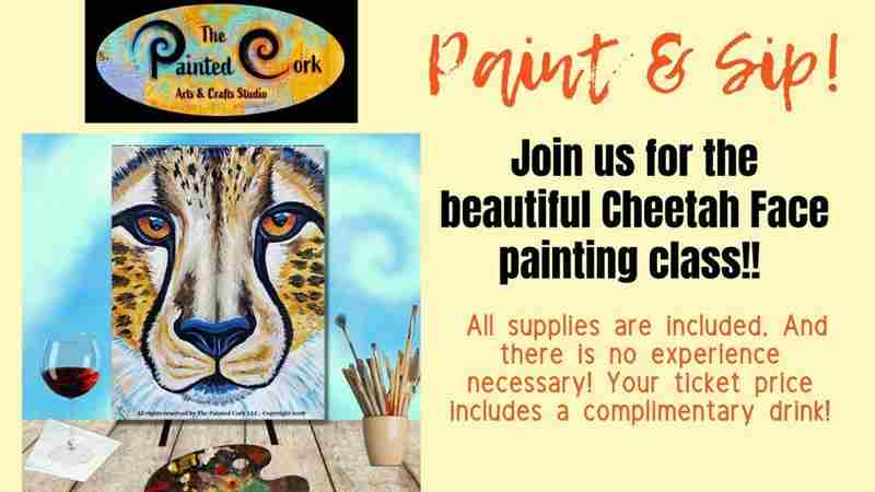 Paint and Sip ~ Cheetah Face ~ All Supplies Included and No Experience Necessary! $10 Off Special! in Santa Cruz on 11 Jul