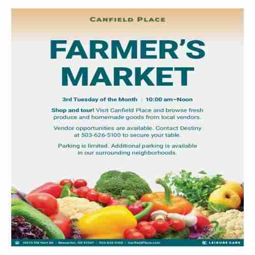 Canfield Place Farmers Market in Beaverton on 16 Jul