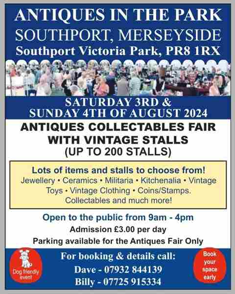 Antiques in the Park in Southport on 3 Aug