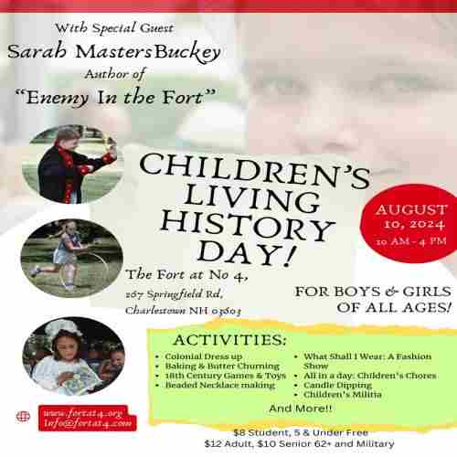 Children's Living History Day! in Charlestown on 10 Aug