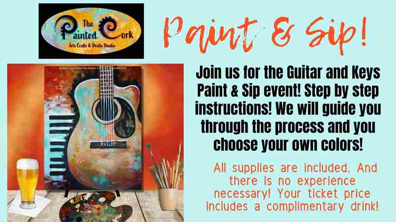 Paint and Sip ~ Guitar and Keys in Santa Cruz on 16 Aug