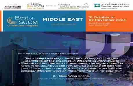 "The Best of SCCM Critical Care Congress - Middle East" in Abu Dhabi on 31 October 2024