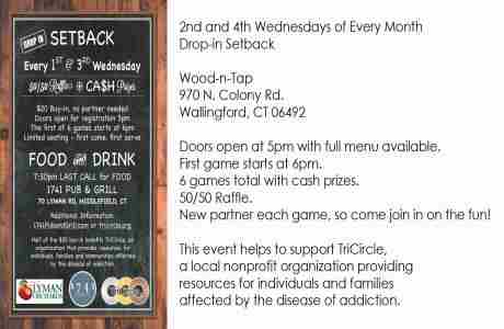 TriCircle's Drop-In Setback Tournament at Wood-n-Tap Wallingford in Wallingford on 28 Aug