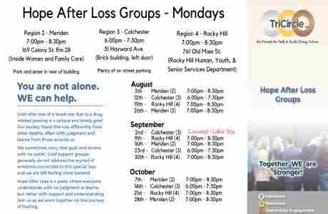 TriCircle's Hope After Loss Support Group in Meriden on 26 Aug