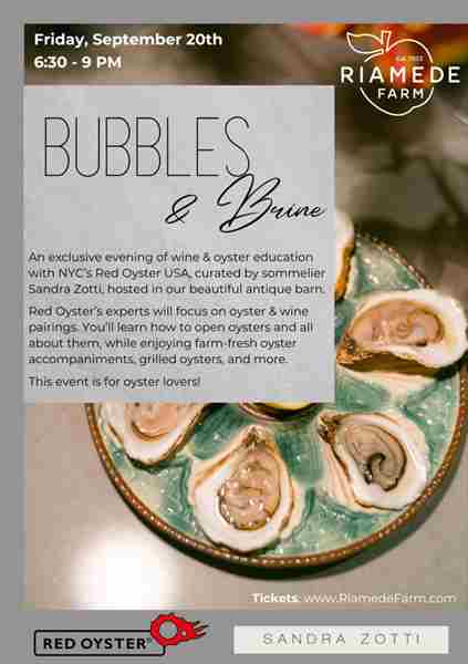 Bubbles and Brine at Riamede Farm in Chester New Jersey in Chester on 20 Sep