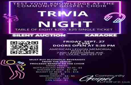 Community Gospel Choir Trivia Night in St  Louis on 27 Sep