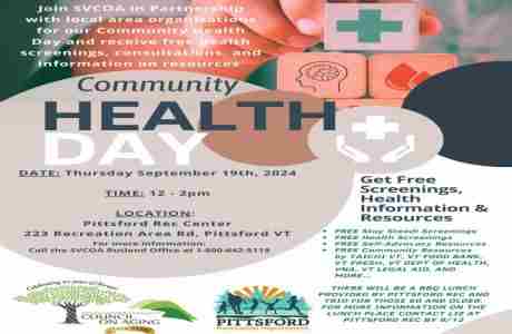 SVCOA Community Health Day - Thursday September 19th 12-2pm - Pittsford VT in Pittsford on 19 Sep