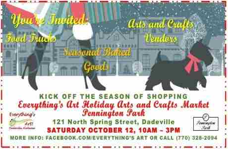 2024 Everything's Art Holiday Arts and Crafts Market in Dadeville on 12 Oct