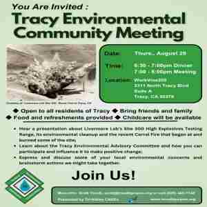 Tracy Environmental Community Meeting in Tracy on 29 Aug