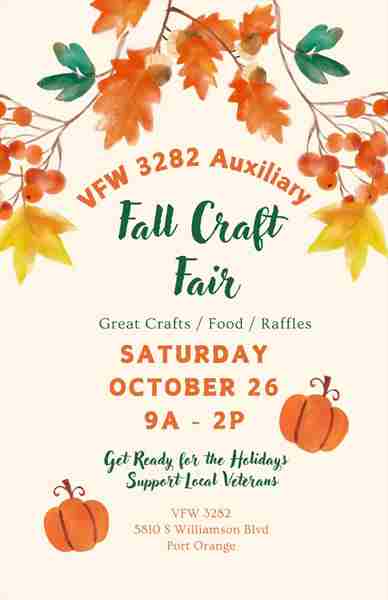 VFW 3282 Auxiliary Fall Craft Fair in Port Orange on 26 Oct