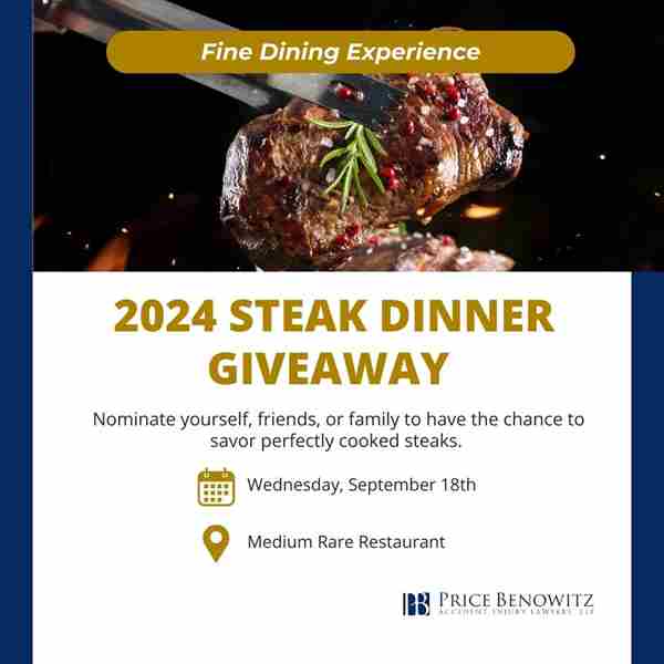 Medium Rare Steak Dinner Giveaway in Washington on 18 Sep