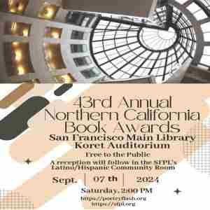 43rd ANNUAL NORTHERN CALIFORNIA BOOK AWARDS in San Francisco on 7 Sep