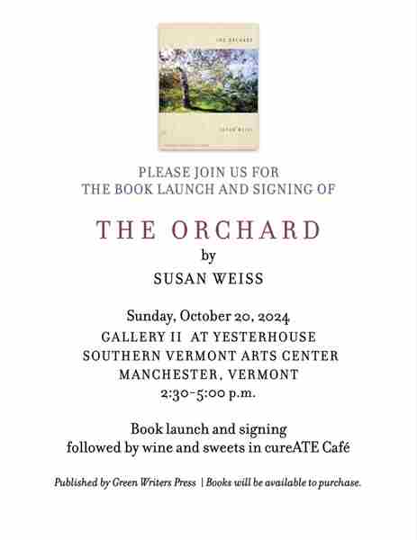 Book launch and signing in Vermont on 20 Oct