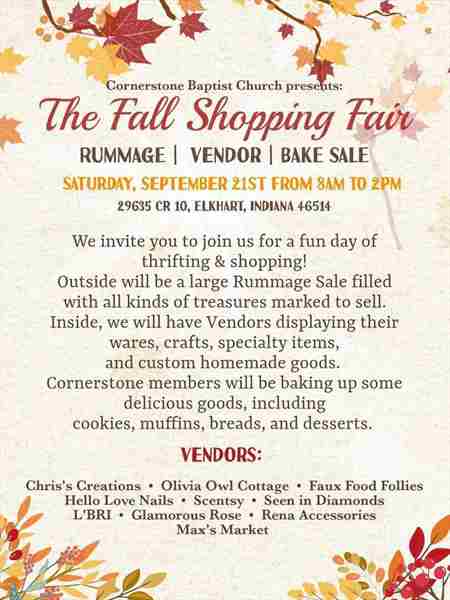 The Fall Shopping Fair in Elkhart on 21 Sep