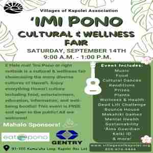 'Imi Pono Cultural and Wellness Fair in Hawaii on 14 Sep