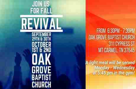 Oak Grove Baptist Church Revival in Mount Carmel on 29 Sep