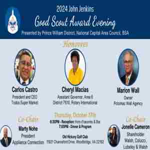 John D. Jenkins Good Scout Award Dinner in Woodbridge on 17 Oct