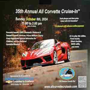 Old Dominion Corvette Club (ODCC) 35th Annual All Corvette Cruise-In in Manassas on 06 October 2024