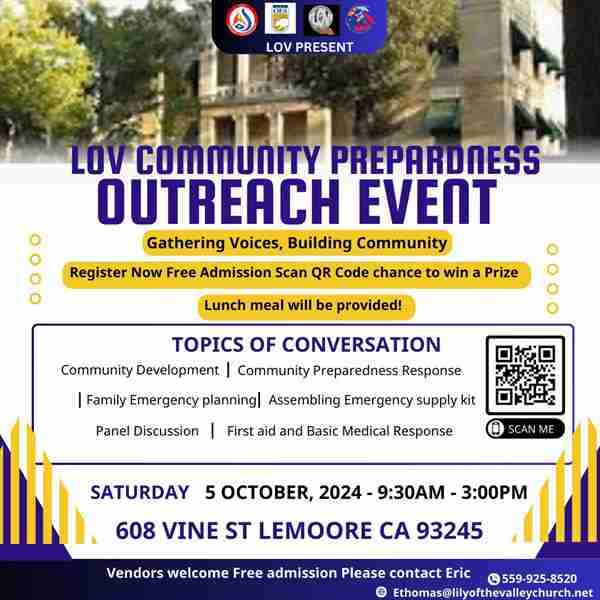 LOV Community Preparedness Outreach Event in Lemoore on 5 Oct