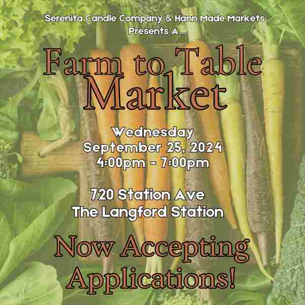 Farm to Table Market in Langford on 25 Sep