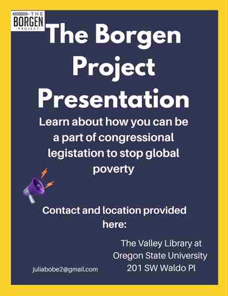 The Borgen Project Presentation in Corvallis on 26 Sep