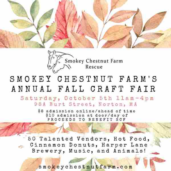 Smokey Chestnut Farm Annual Fall Craft Fair in Norton on 5 Oct