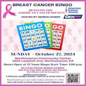 Breast Cancer Bingo in Northampton on 27 October 2024