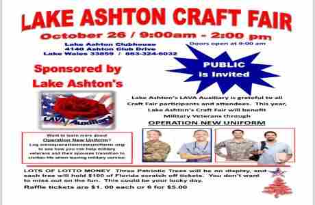 Lake Ashton Veterans Association Auxiliary Annual Craft Fair To Benefit Operation New Uniform in Lake Wales on 26 Oct