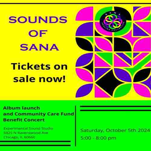 Sounds of Sana Album Launch and Community Care Fund Benefit Concert in Chicago on 5 Oct