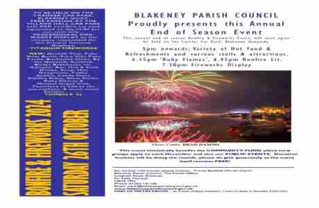 Annual End of Season Bonfire and Fireworks Event in England on 26 Oct