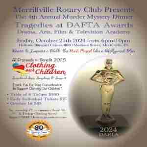 4th Annual Murder Mystery Dinner Tragedies at DAFTA Awards in Merrillville on 25 Oct