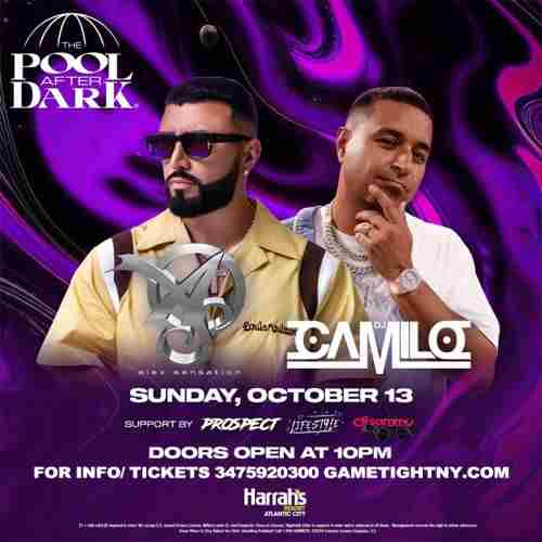 Dj Camilo and Alex Sensation Columbus Day Sunday Harrahs Pool Party 2024 in Atlantic City on 13 Oct