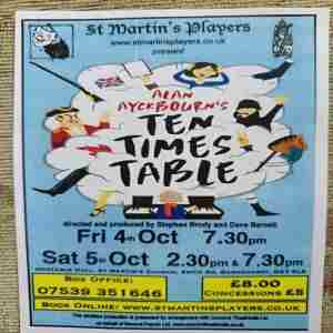 Ten Times Table play by Alan Ayckbourn in Barnehurst on 4 Oct