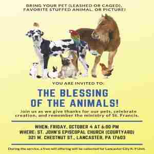 Blessing of the Animals Annual Event in Lancaster on 04 October 2024