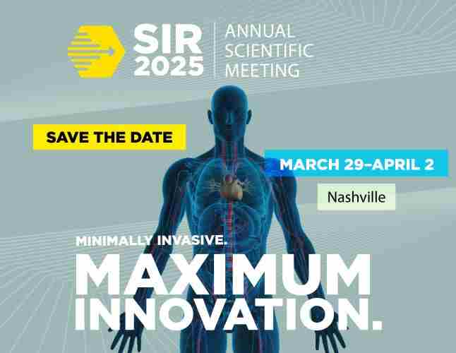 Society of Interventional Radiology 2025 Annual Scientific Meeting, March 29-April 2, Nashville in Nashville on 29 Mar