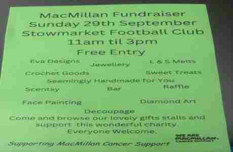 Macmillan Fundraiser in Stowmarket on 29 Sep