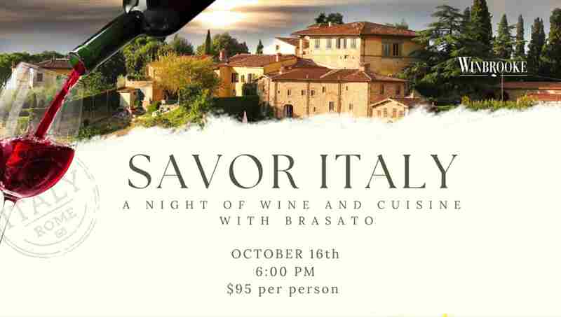 Savor Italy: A Night of Wine and Cuisine with Brasato in Tyringham on 16 Oct