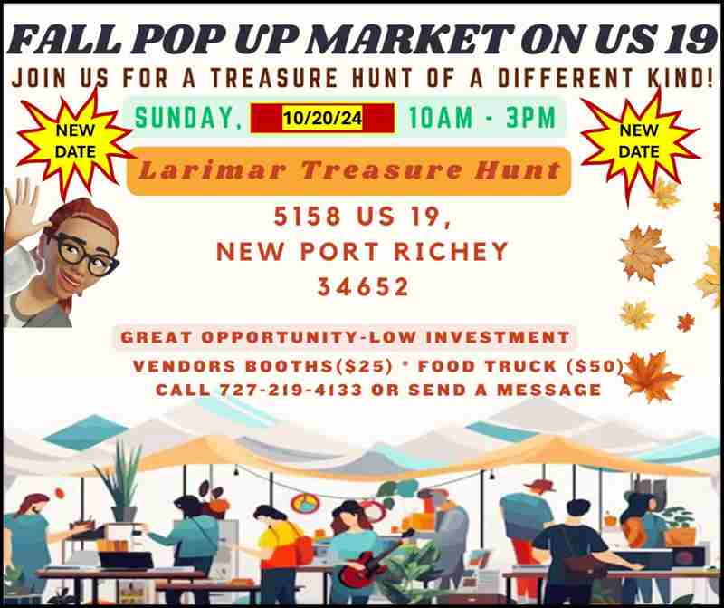 Fall Pop Up Market on US 19 in New Port Richey on 20 Oct