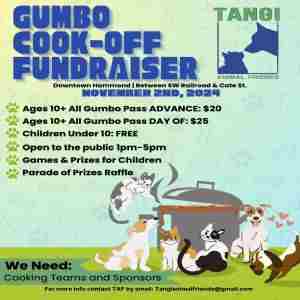 Tangi Animal Friends Gumbo Cook-Off Fundraiser in Hammond on 02 November 2024