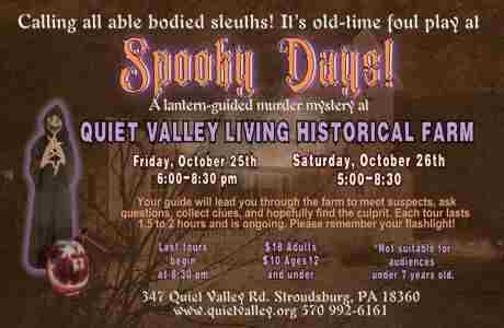 Spooky Days on the Farm - A Lantern Guided Murder Mystery in Stroudsburg on 25 Oct