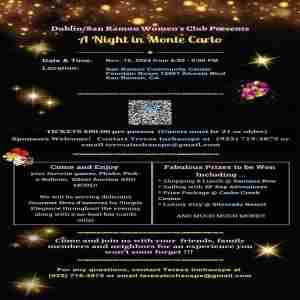 "A Night in Monte Carlo" Dublin San Ramon Women's Club Fundraiser in San Ramon on 15 Nov