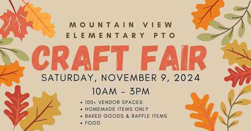 Mountain View PTO Craft Fair in Kingsley on 9 Nov