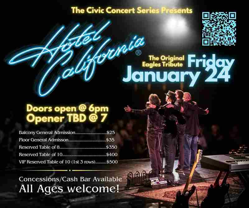 HOTEL CALIFORNIA: THE EAGLES TRIBUTE in La Porte on 24 Jan