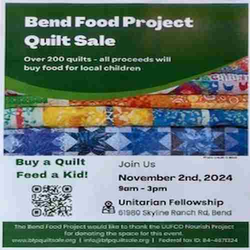 Bend Food Project Quilt Sale in Bend on 02 November 2024