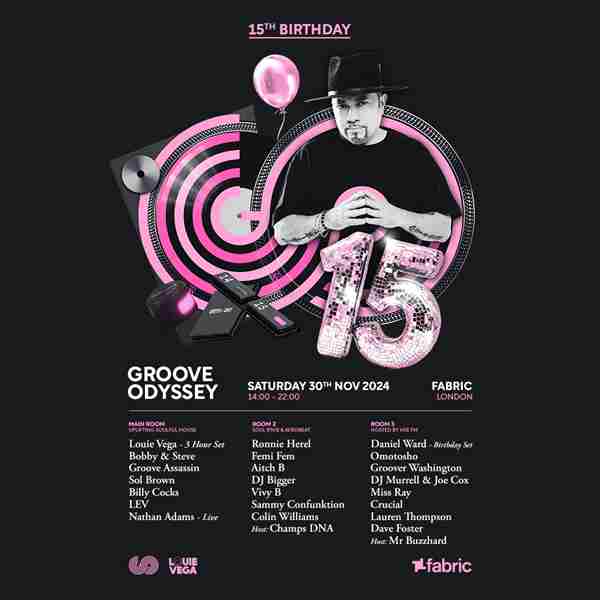 Groove Odyssey 15th Birthday in London on 30 Nov