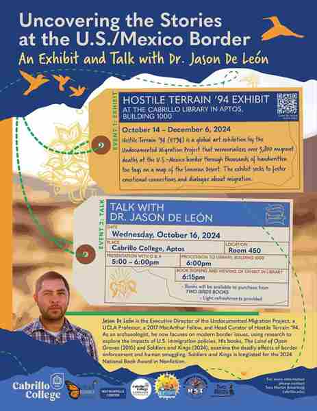 Author Jason De Leon "Uncovering the Stories of the U.S./Mexico Border" in Aptos on 16 Oct