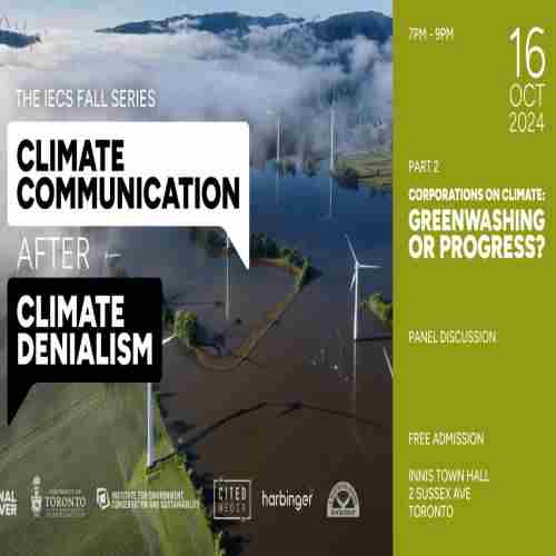 Corporations on Climate: Greenwashing or Progress? in Toronto on 16 Oct